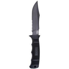 SOG SEAL Pup Fixed 4.75" Powder Coated Combo Blade GRN Handles Nylon Sheath