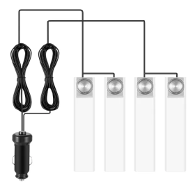 4Pcs Car Interior LED Atmosphere Light Car Charge (Color: Blue)